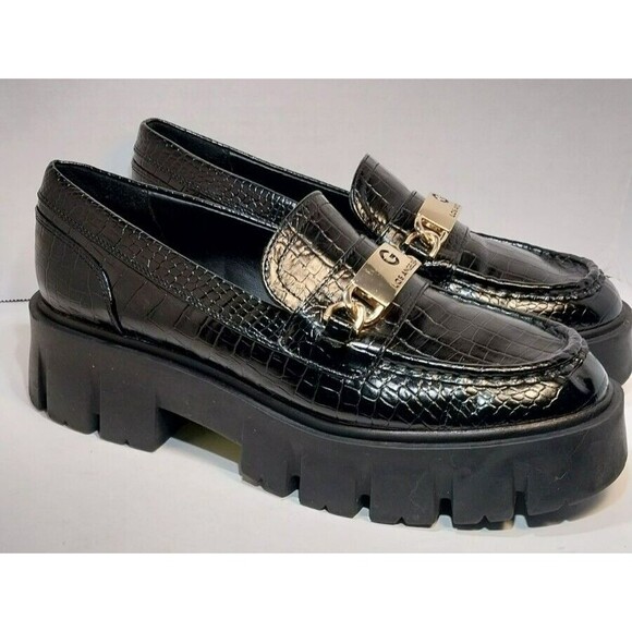 GBG Los Angeles Collie Women's Size 8M Chunky Lug Sole Croc Look Loafer - Picture 1 of 15